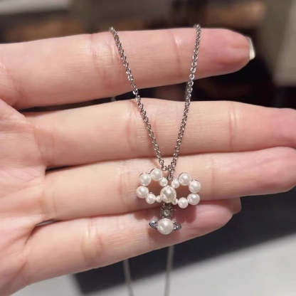 Buy replica Vivienne Westwood Pearl Planet Pendant Necklace and replica jewelry from PICKS Jewelry