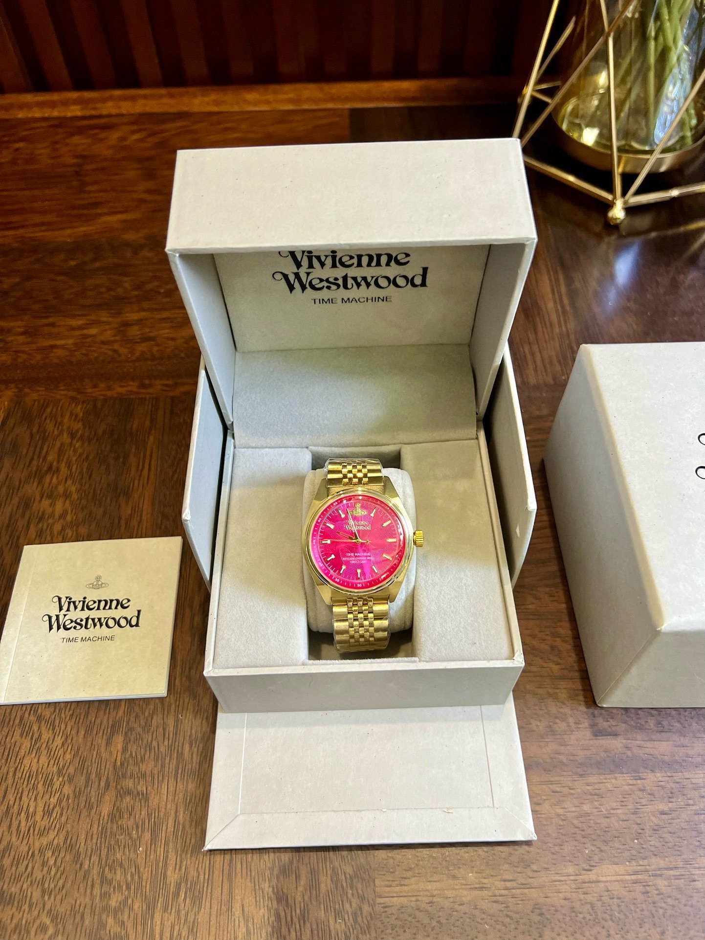 Buy replica Vivienne Westwood Rose Red Dial Gold Band Watch - 40MM and replica jewelry from PICKS Jewelry
