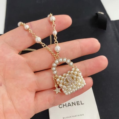 Buy replica Chanel Pearl Bag Pendant Necklace and replica jewelry from PICKS Jewelry