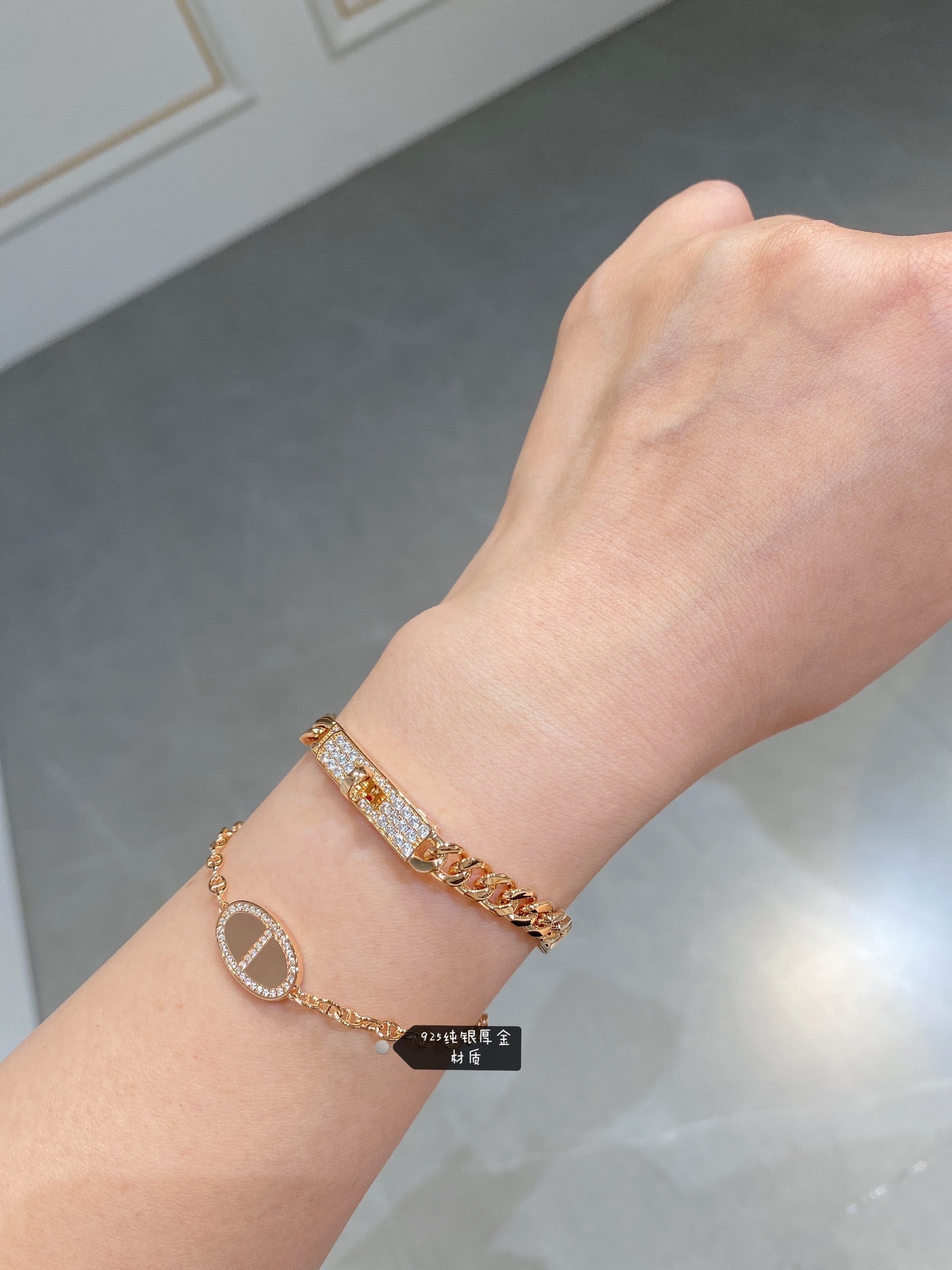 Buy replica Hermes New Diamond Paved Pig Nose Bracelet and replica jewelry from PICKS Jewelry
