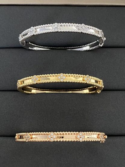 Buy replica Van Cleef & Arpels Perlée Sweet Clovers Bracelet, Medium Model and replica jewelry from PICKS Jewelry
