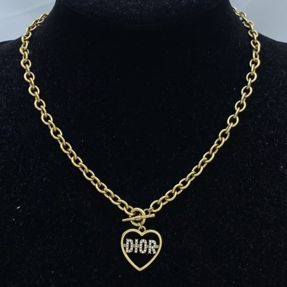 Buy replica Dior Heart Pendant Chunky Cuban Gold Chain OT Clasp Necklace and replica jewelry from PICKS Jewelry