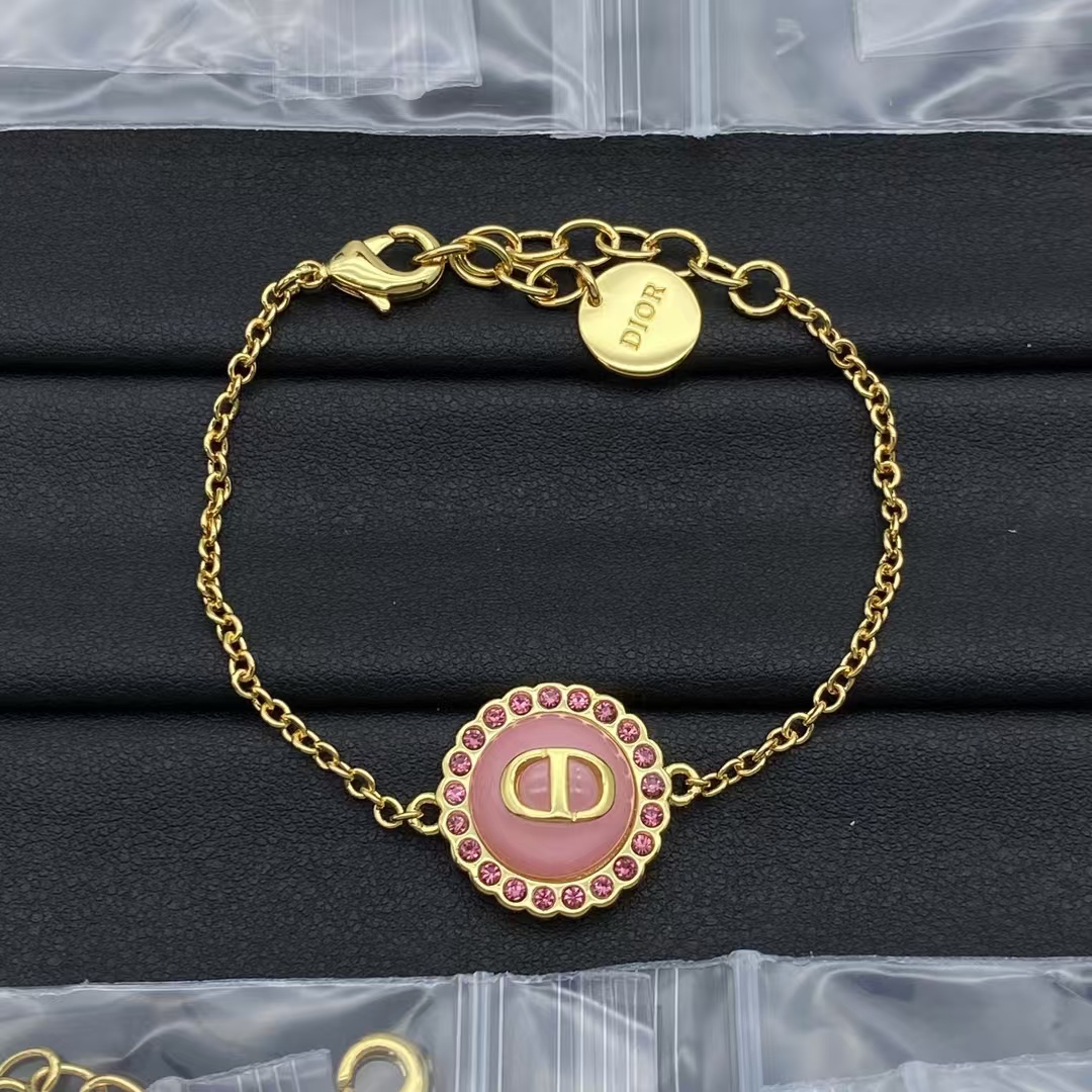 Buy replica Dior Petit CD Pink Diamond Paved Gold-Finish Bracelet and replica jewelry from PICKS Jewelry