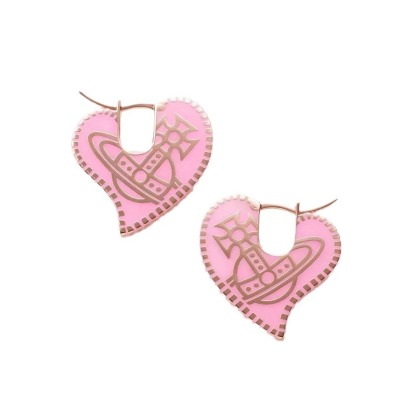 Buy replica Vivienne Westwood Personality Pink Love Heart Earrings and replica jewelry from PICKS Jewelry
