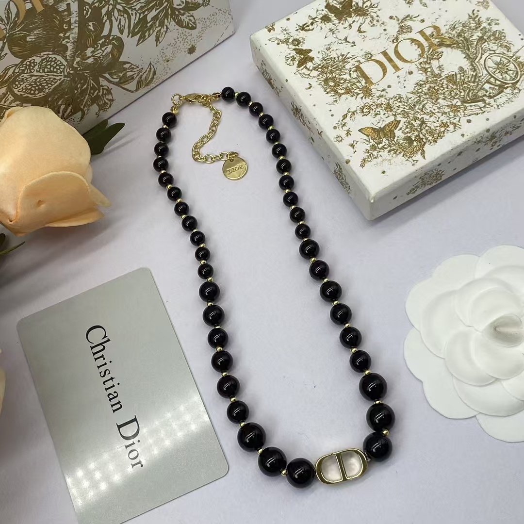 Buy replica Dior CD Pendant Black Pearl Necklace and replica jewelry from PICKS Jewelry