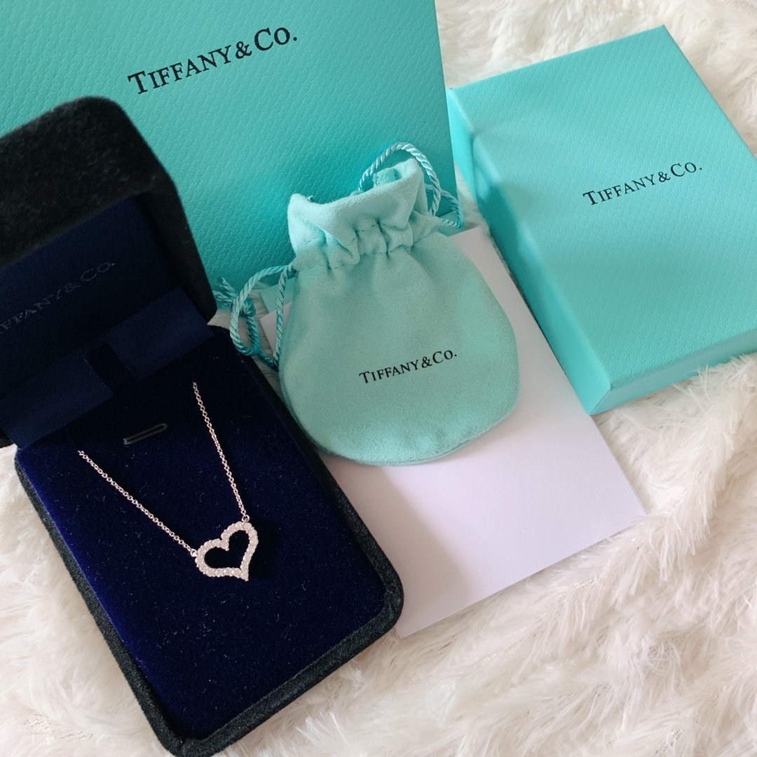 Buy replica Tiffany Medium Full Diamond Love Heart Pendant Necklace and replica jewelry from PICKS Jewelry