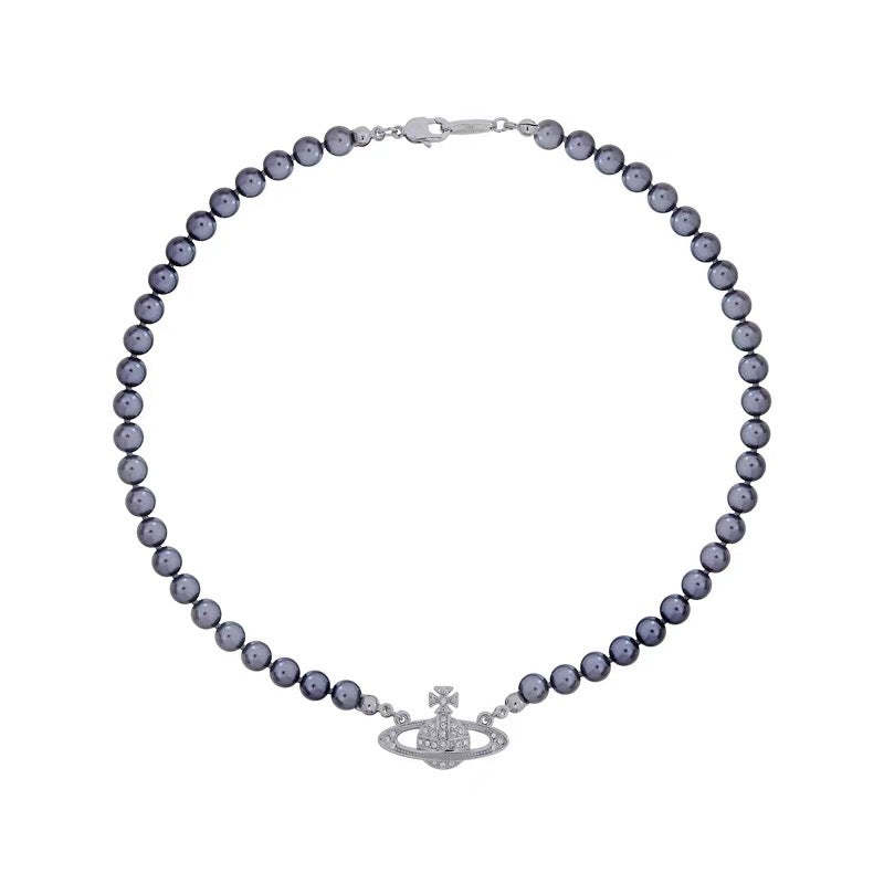 Buy replica Vivienne Westwood Saturn Pendant Grey Pearl Necklace and replica jewelry from PICKS Jewelry