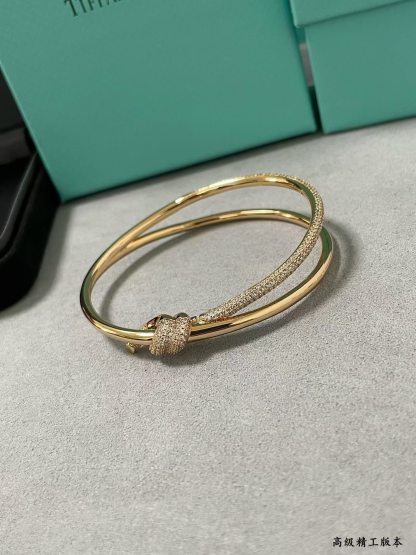Buy replica Tiffany Knot Double Row Hinged Bangle and replica jewelry from PICKS Jewelry