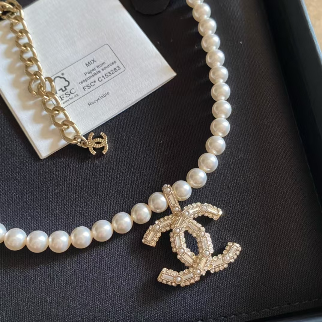 Buy replica Chanel Big Double C Pendant Pearl Necklace and replica jewelry from PICKS Jewelry