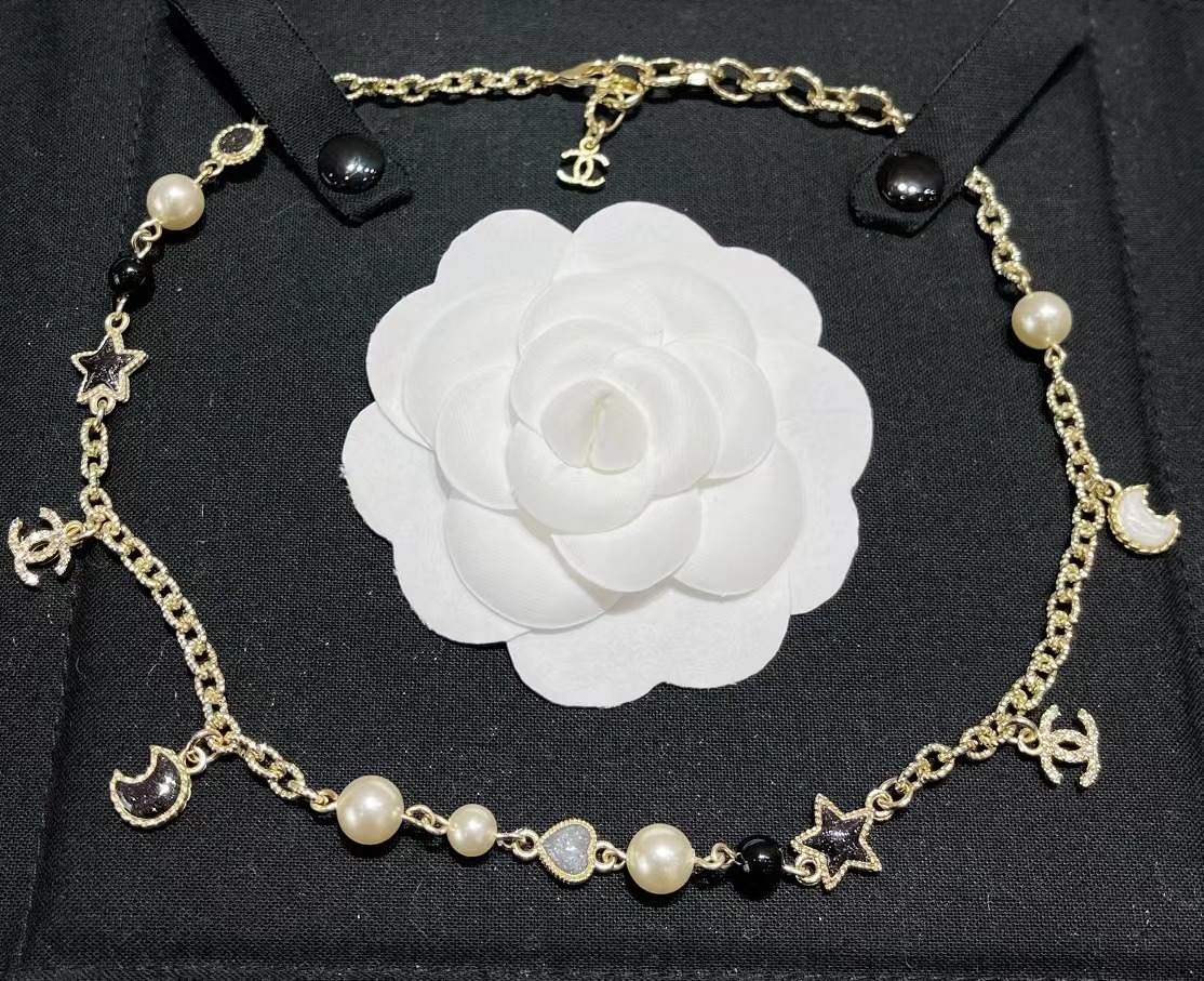 Buy replica Chanel Moon Star Pearl Charms Necklace and replica jewelry from PICKS Jewelry