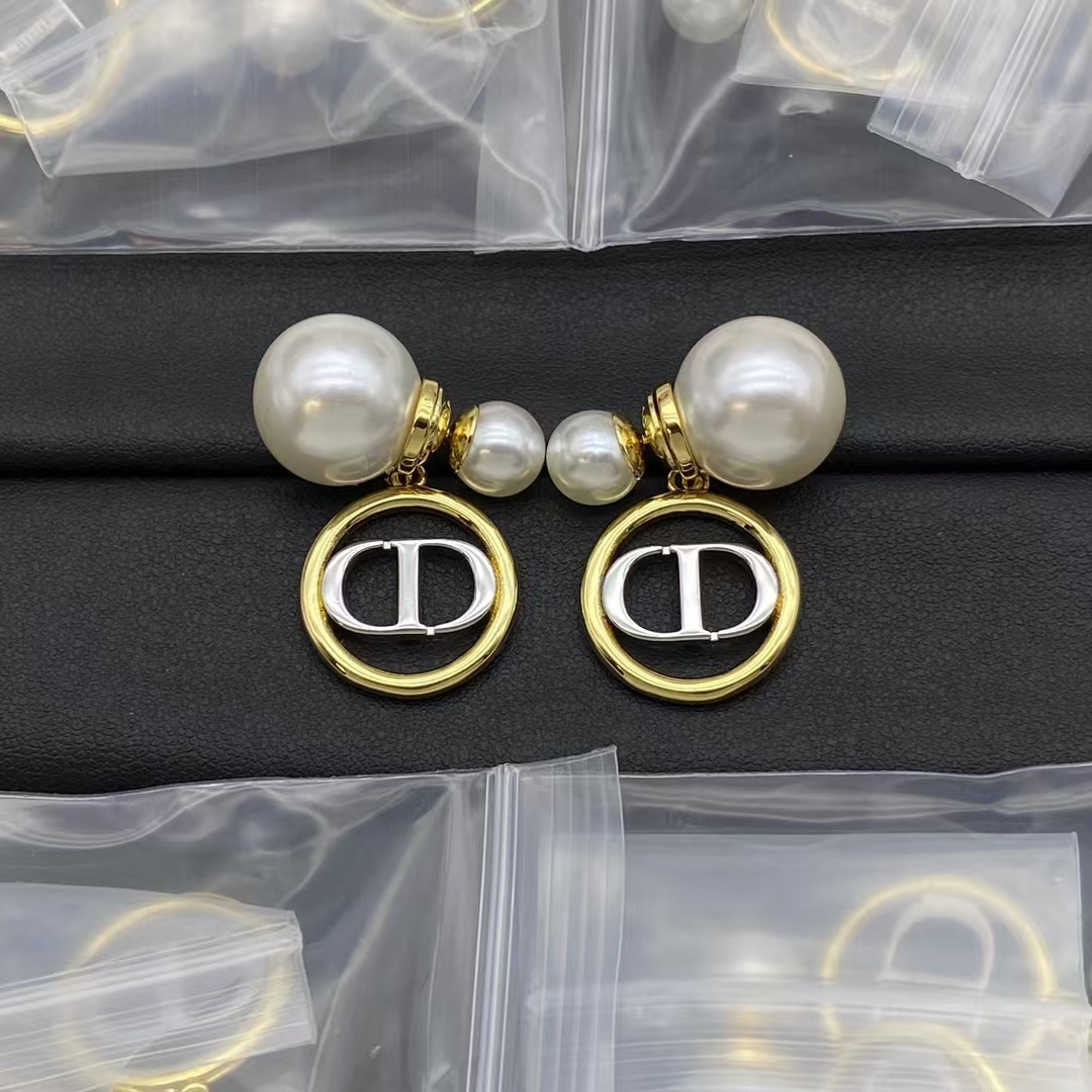 Buy replica Dior Pearl Earrings Mixed Color CD Drop and replica jewelry from PICKS Jewelry