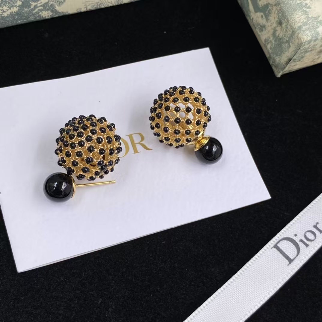 Buy replica Dior Black Stud Earrings and replica jewelry from PICKS Jewelry