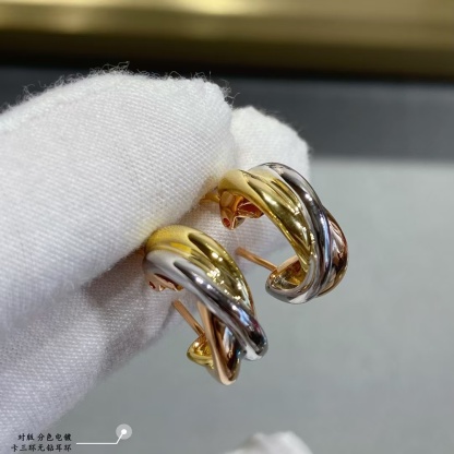 Buy replica Cartier Three Colors Metal Hoop Earrings and replica jewelry from PICKS Jewelry