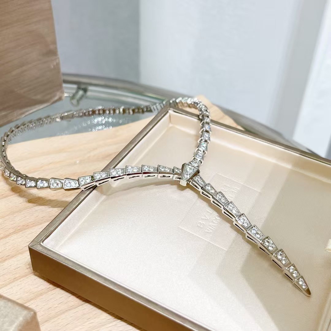 Buy replica Bvlgari Serpenti Viper Necklace - Full Diamond and replica jewelry from PICKS Jewelry