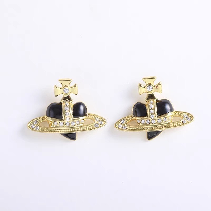 Buy replica Vivienne Westwood Enamel Love Heart Saturn Earring Stud and replica jewelry from PICKS Jewelry