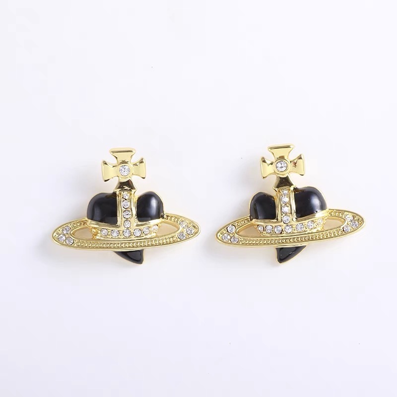 Buy replica Vivienne Westwood Enamel Love Heart Saturn Earring Stud and replica jewelry from PICKS Jewelry