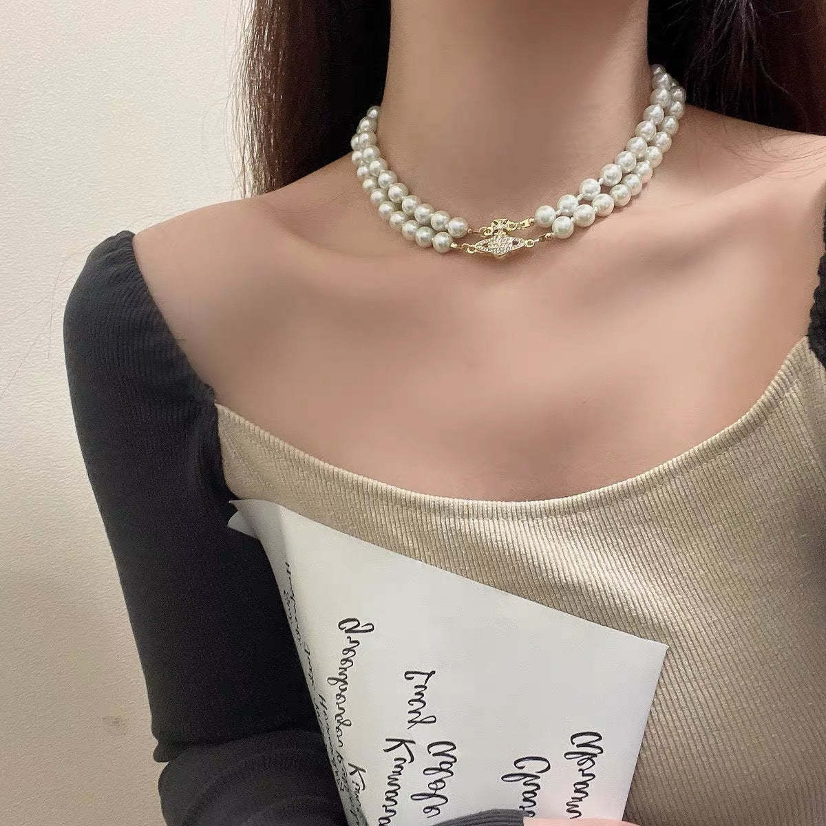 Buy replica Vivienne Westwood 2 Row Pearl Necklace and replica jewelry from PICKS Jewelry