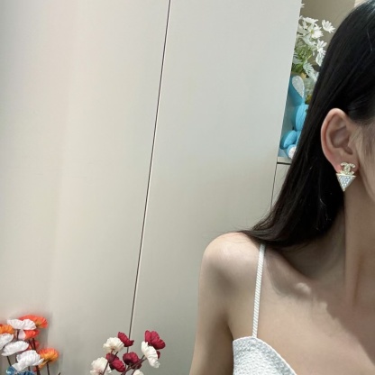 Buy replica Chanel Geometric Triangle Stud Earrings and replica jewelry from PICKS Jewelry