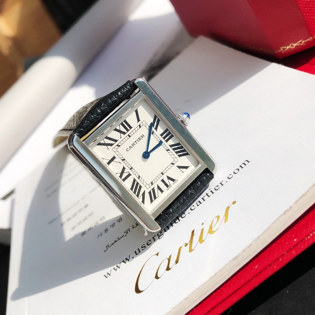 Buy replica Cartier Classic Tank Series Calf Leather Strap Women Watch and replica jewelry from PICKS Jewelry
