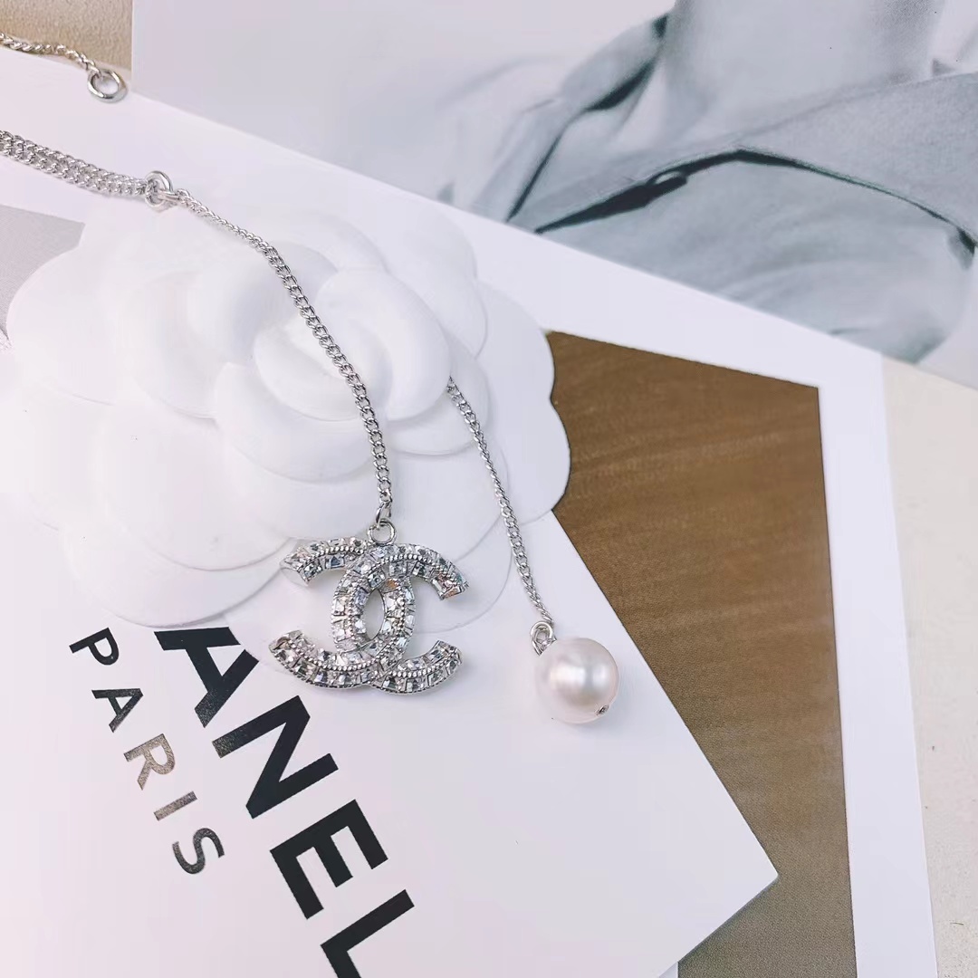 Buy replica Chanel Silver Color Tassel Pendant Necklace and replica jewelry from PICKS Jewelry