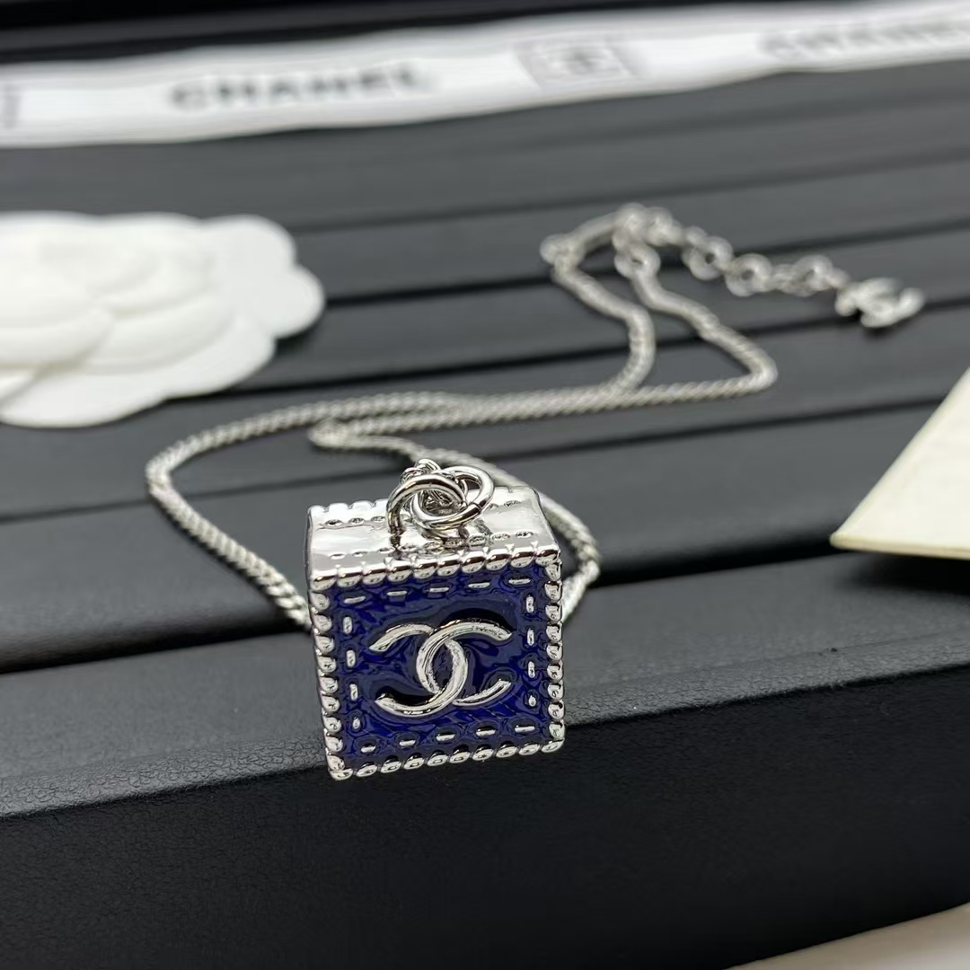 Buy replica Chanel Denim Cube Pendant Necklace and replica jewelry from PICKS Jewelry