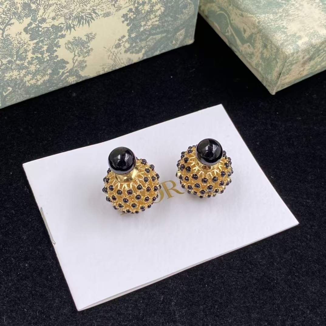 Buy replica Dior Black Stud Earrings and replica jewelry from PICKS Jewelry