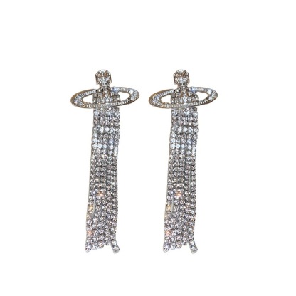 Buy replica Vivienne Westwood Party Queen Rhinestone Tassel Saturn Earrings and replica jewelry from PICKS Jewelry