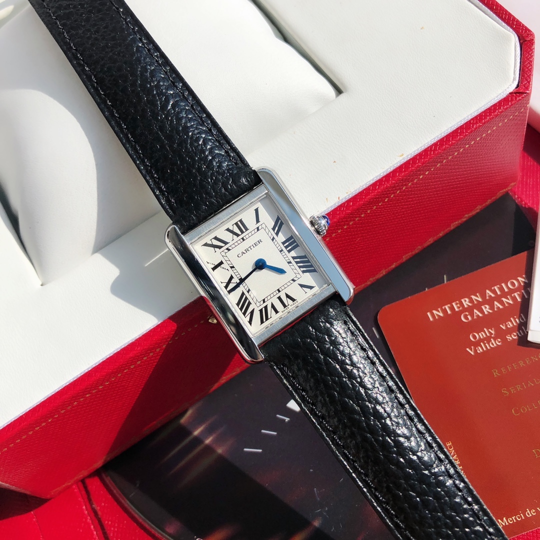Buy replica Cartier Classic Tank Series Calf Leather Strap Women Watch and replica jewelry from PICKS Jewelry
