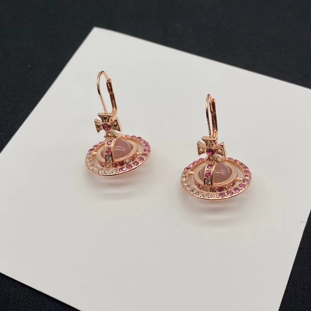 Buy replica Vivienne Westwood Gradient Color Diamond Crystal Ball Saturn Earrings and replica jewelry from PICKS Jewelry
