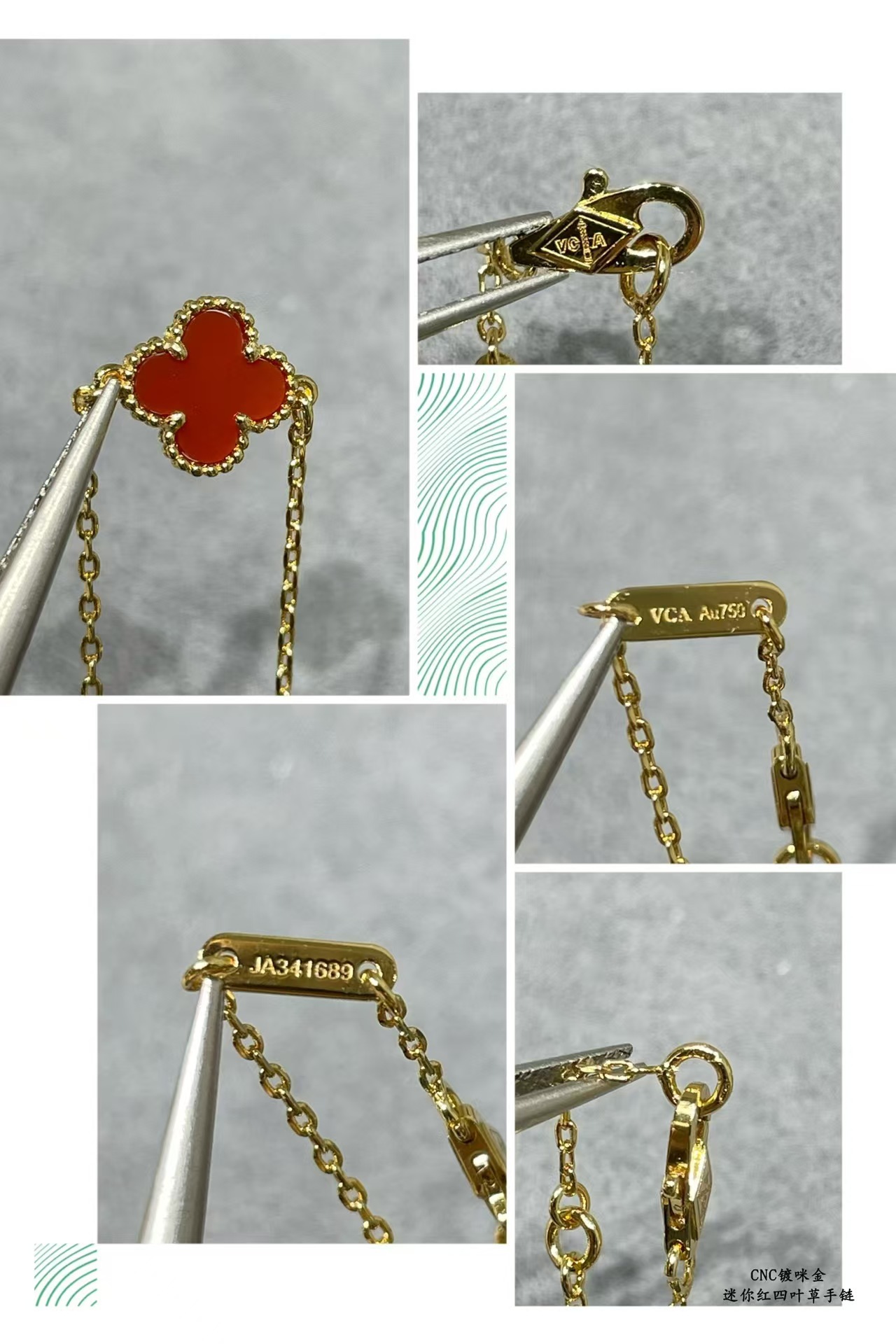 Buy replica Van Cleef & Arpels Red Agate Single Clover Bracelet and replica jewelry from PICKS Jewelry