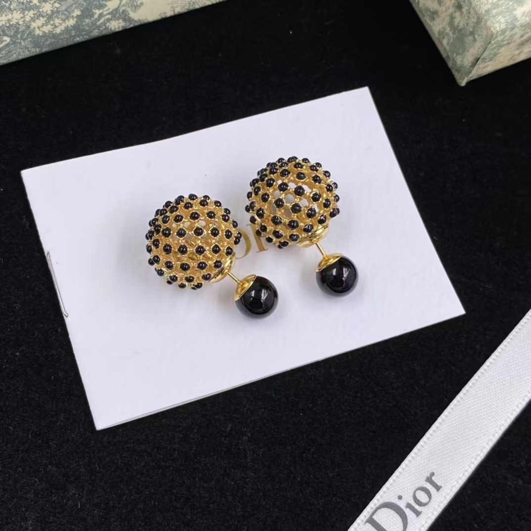 Buy replica Dior Black Stud Earrings and replica jewelry from PICKS Jewelry