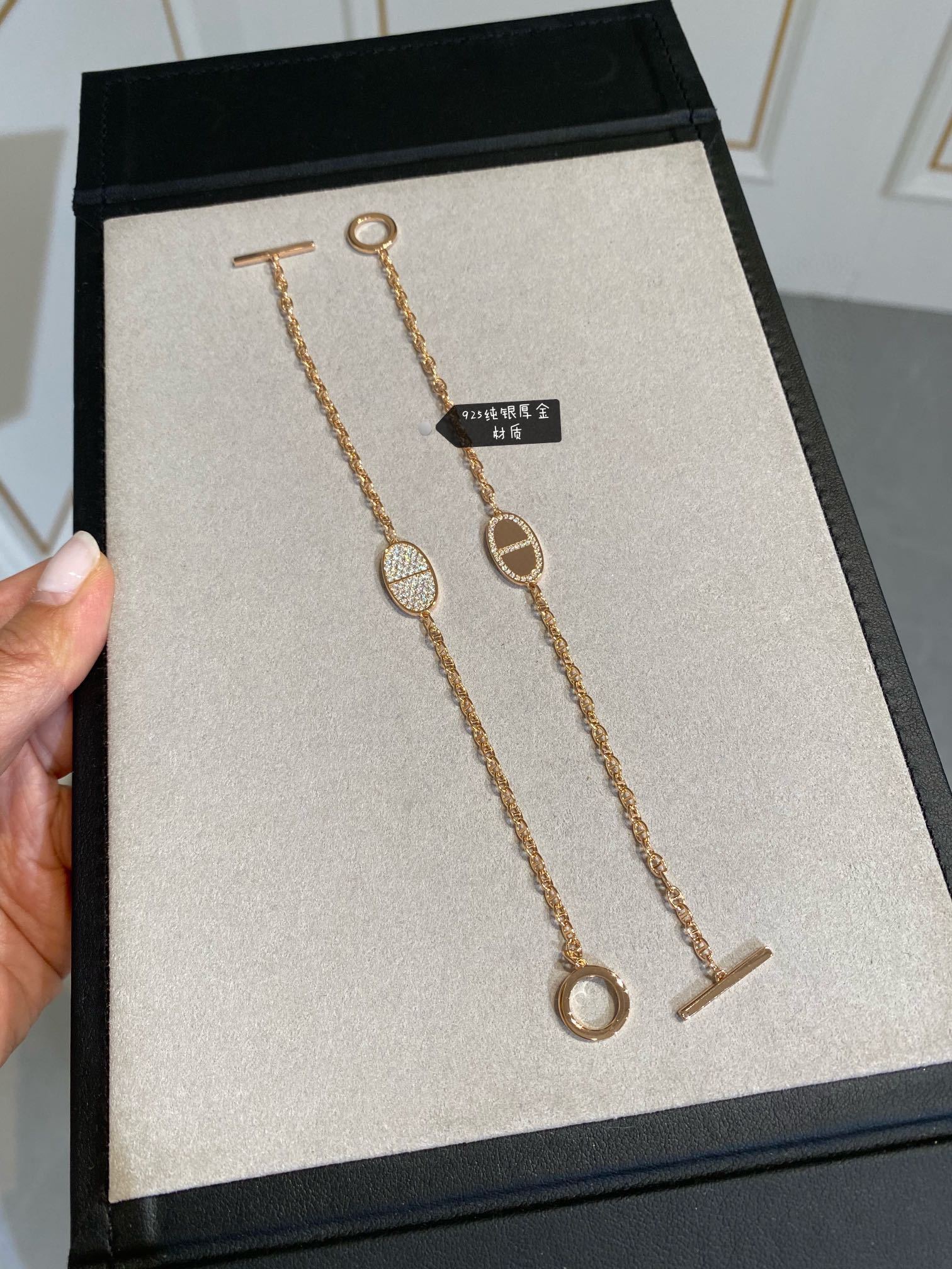 Buy replica Hermes New Diamond Paved Pig Nose Bracelet and replica jewelry from PICKS Jewelry