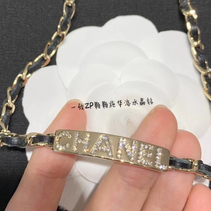 Buy replica Chanel Leather Cuban Chain Choker Necklace and replica jewelry from PICKS Jewelry