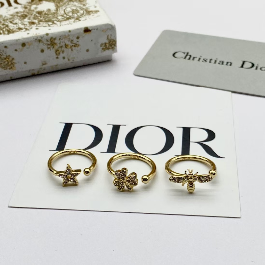Buy replica Dior Star Bee Clover Stacking Rings - 3 Pieces and replica jewelry from PICKS Jewelry