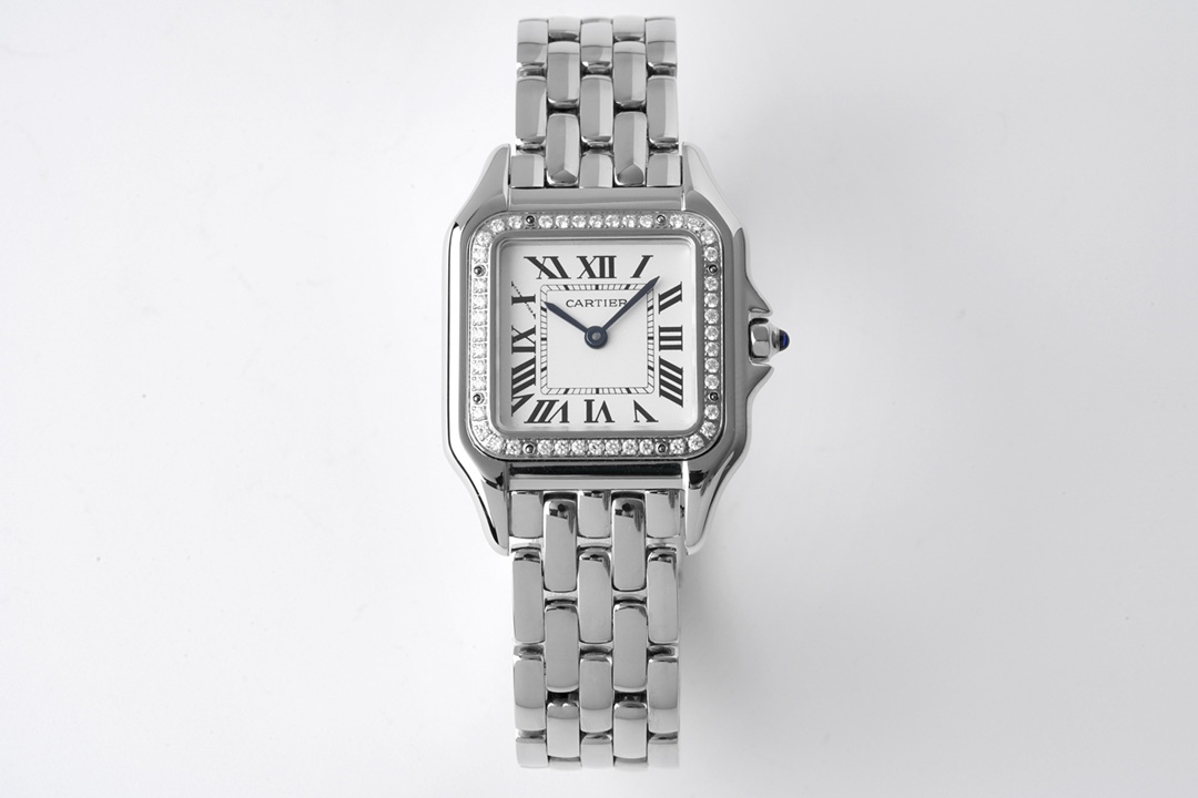 Buy replica Cartier Silver Panthère de Watch - Medium 27*37MM and replica jewelry from PICKS Jewelry