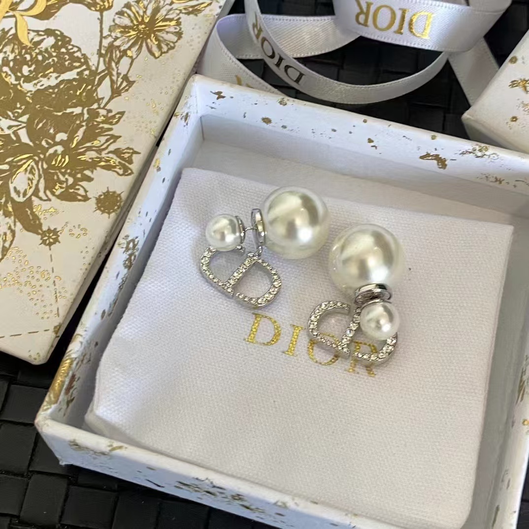 Buy replica Dior Silver CD Pearl Earrings and replica jewelry from PICKS Jewelry