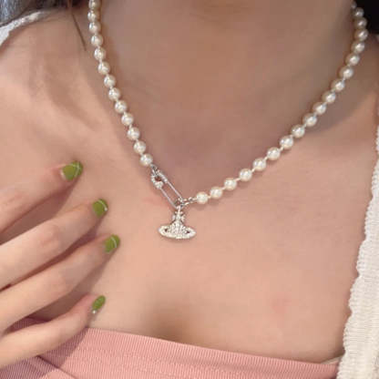 Buy replica Vivienne Westwood Saturn Pearl Necklace and replica jewelry from PICKS Jewelry