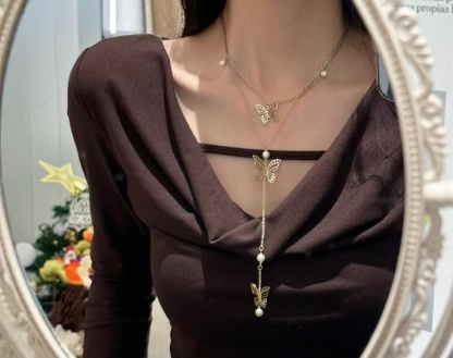 Buy replica Dior Butterfly Two Layered Long Y Necklace and replica jewelry from PICKS Jewelry