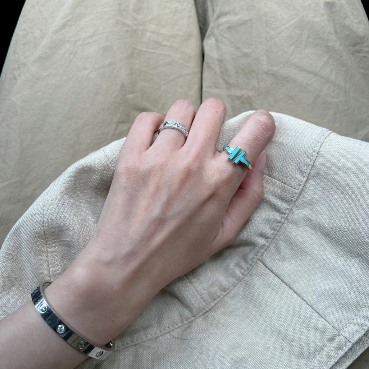 Buy replica Tiffany Double T Ring and replica jewelry from PICKS Jewelry