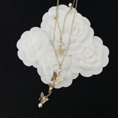 Buy replica Dior Butterfly Two Layered Long Y Necklace and replica jewelry from PICKS Jewelry