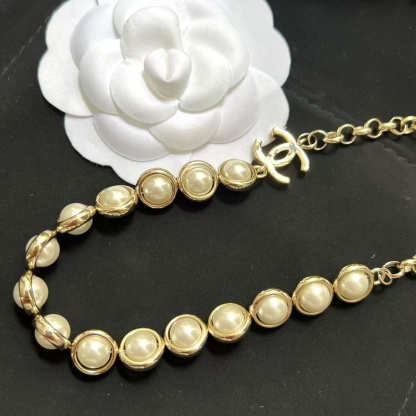 Buy replica Chanel Half Chain Half Ehancered Pearl Necklace and replica jewelry from PICKS Jewelry