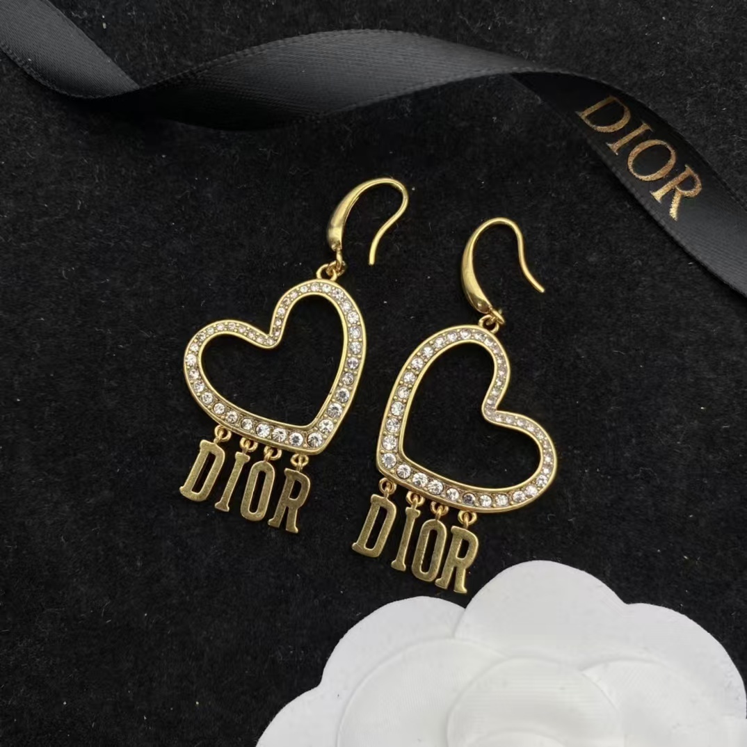 Buy replica Dior Letters Heart Necklace and Earrings and replica jewelry from PICKS Jewelry