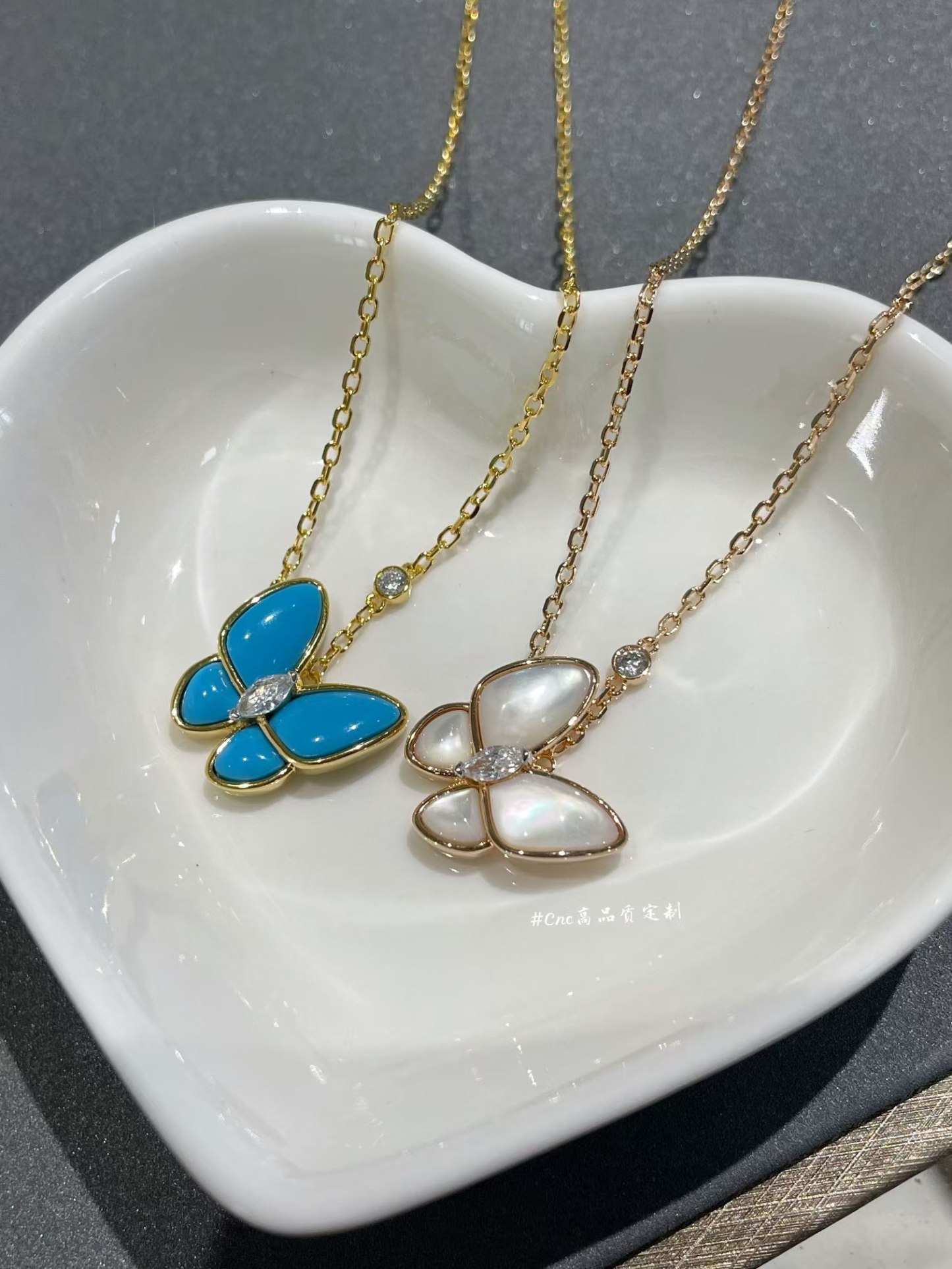 Buy replica Van Cleef & Arpels Two Butterfly Pendant Necklace and replica jewelry from PICKS Jewelry