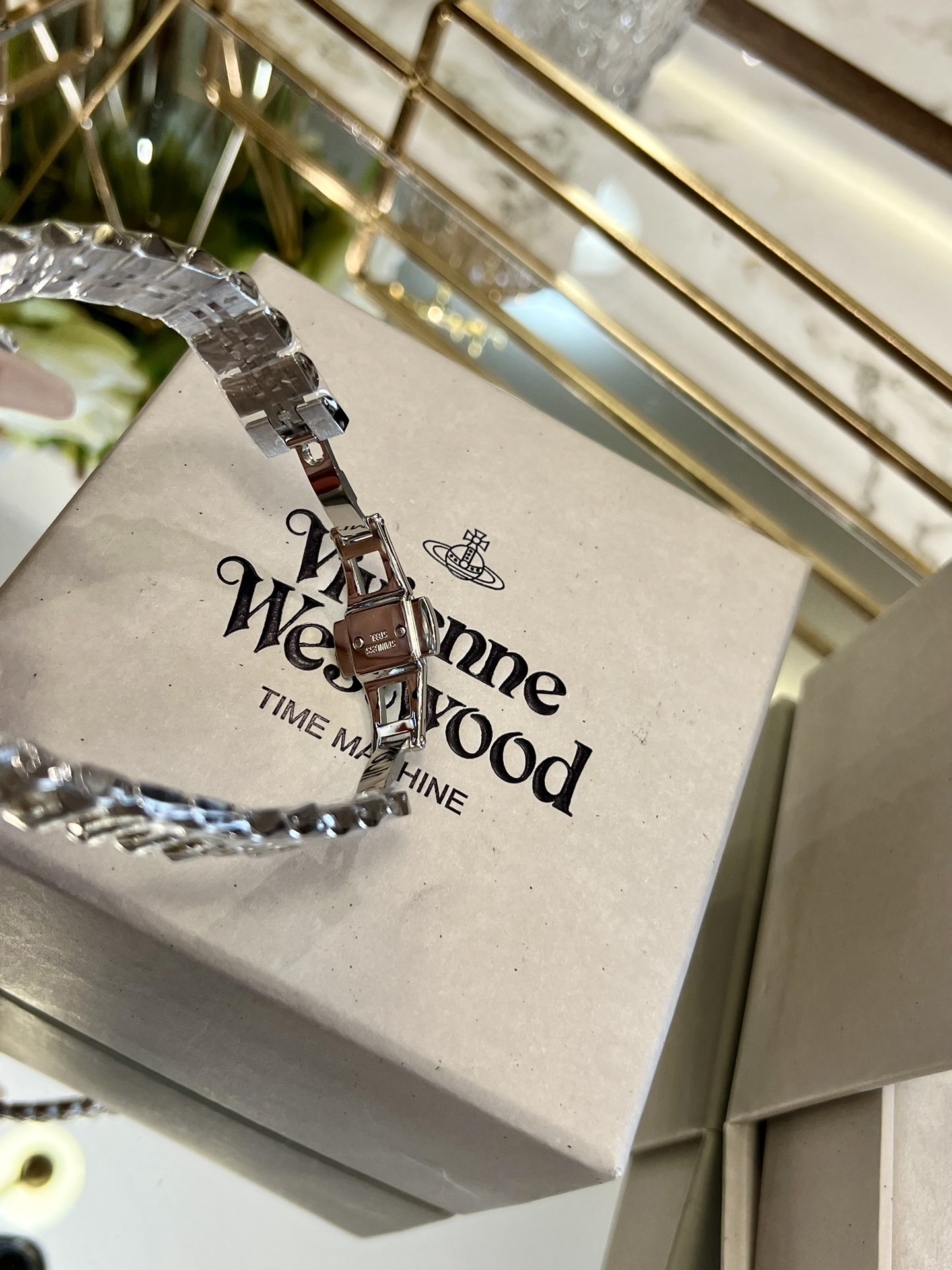 Buy replica Vivienne Westwood Silver Gold Mixed Color Band Watch - 30MM and replica jewelry from PICKS Jewelry
