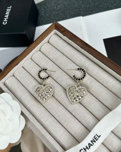 Buy replica Chanel Hoop with Heart Dangle Earrings and replica jewelry from PICKS Jewelry