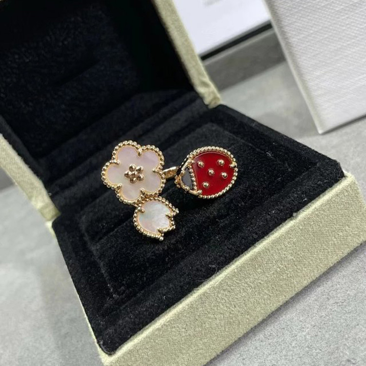 Buy replica Van Cleef & Arpels Flower and Ladybug Ring and replica jewelry from PICKS Jewelry
