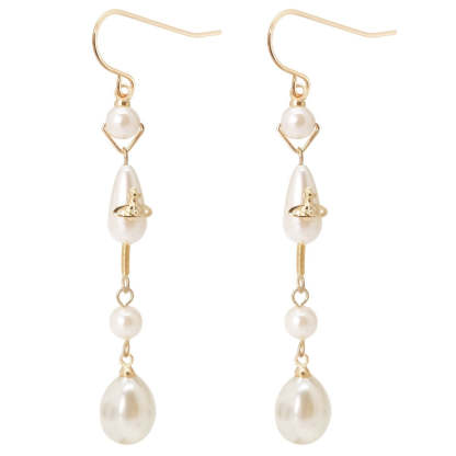 Buy replica Vivienne Westwood Teardrop Pearl Saturn Earrings and replica jewelry from PICKS Jewelry