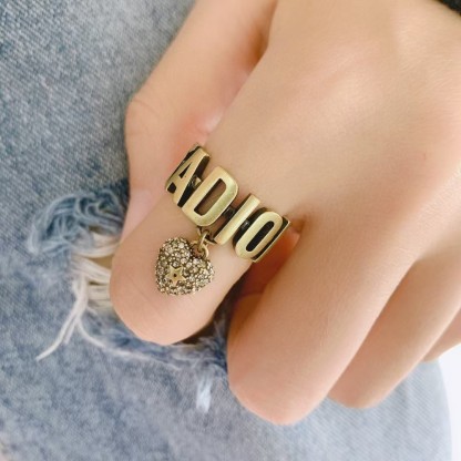 Buy replica Dior JADIOR Heart Dangle Ring and replica jewelry from PICKS Jewelry