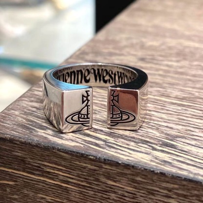 Buy replica Vivienne Westwood Punk Unisex Style Wide Band Stamped Saturn Couple Ring and replica jewelry from PICKS Jewelry