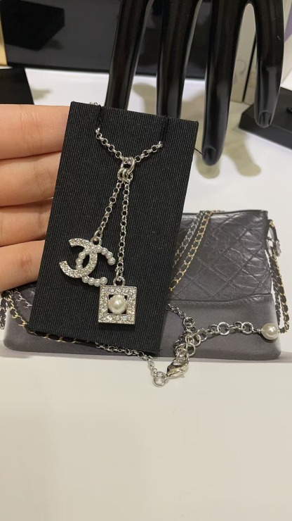 Buy replica Chanel Two Pendants Drop Y Necklace and replica jewelry from PICKS Jewelry